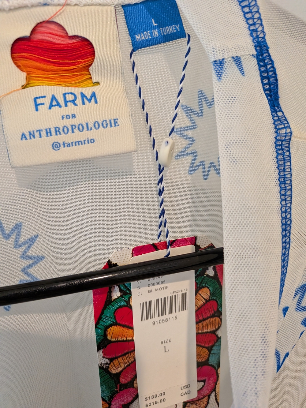 Anthropologie Farm Rio Graphic Mesh Midi Dress Size L NWT 🌴🌞 - Picture 7 of 8